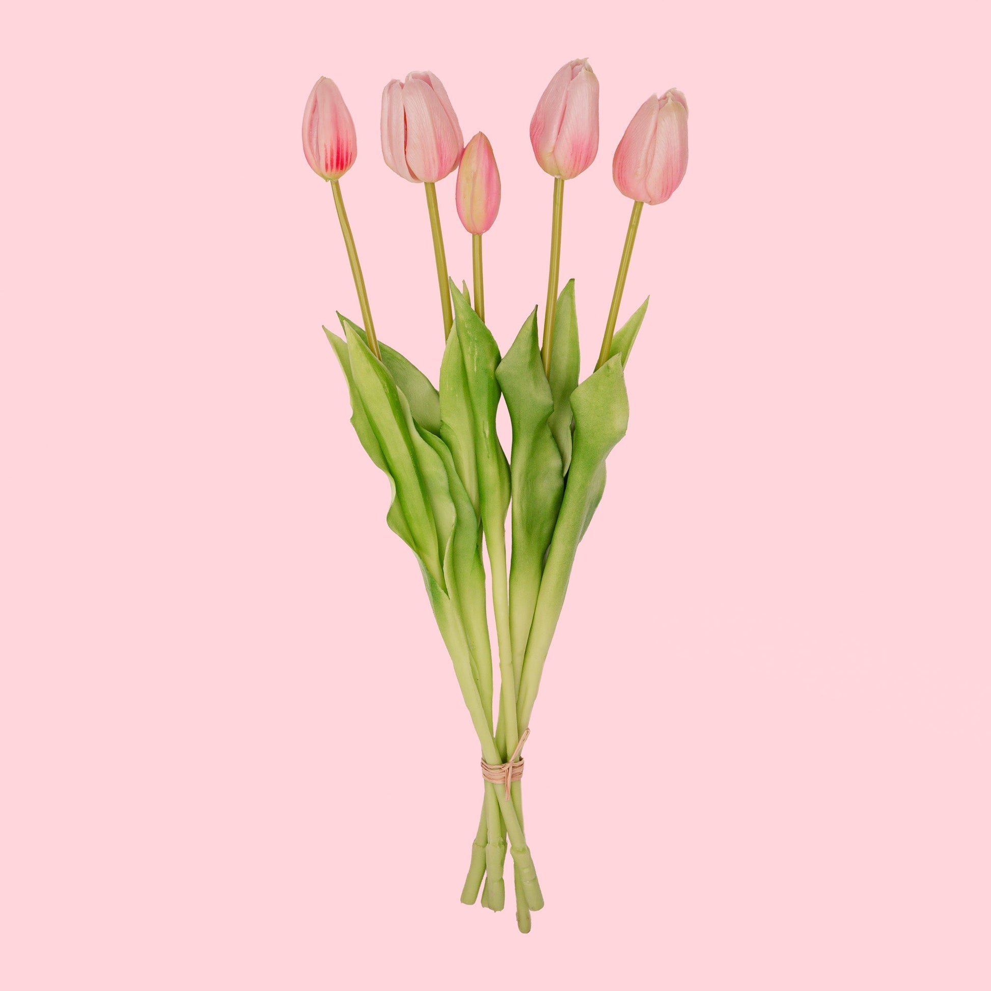 Tulip Bouquet – 5 Pieces – Various Colours – ‘Real Touch’ Artificial Tulips – 42 Cm